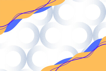 Abstract background with wavy shapes and circles isolated on transparent background