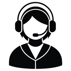 person with headset vector icon
