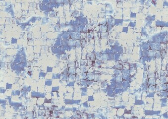 Blue and Sky Color Tile Pattern Background – Brick and Stone Pavement Inspired Design