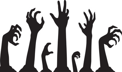 “Expressive Black Hand Silhouettes on White Background – Dramatic, Emotional, Abstract Gesture Art”
