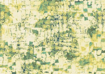 Fototapeta premium アンティークなブルーとグリーンのダークグランジ背景 タイル・石畳風テクスチャ素材
