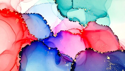 Abstract colorful alcohol ink painting