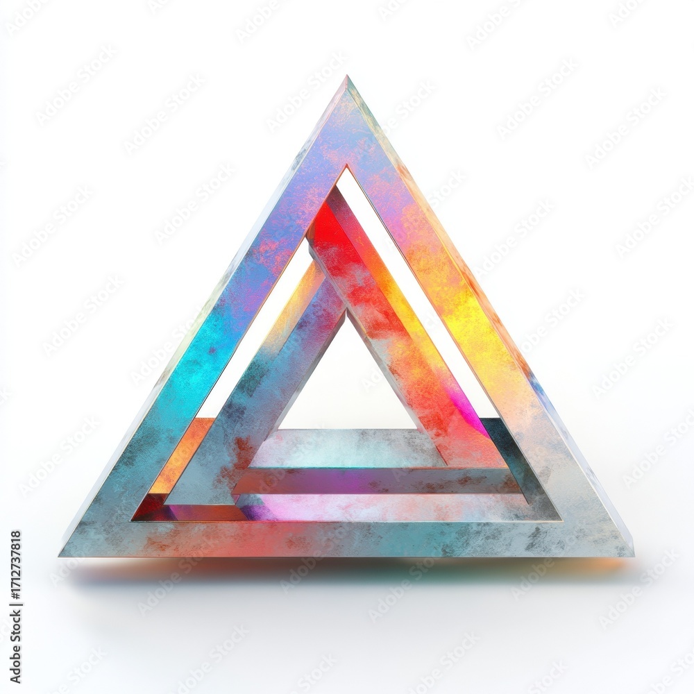 Poster abstract iridescent triangle geometric shape design element for modern backgrounds and visuals