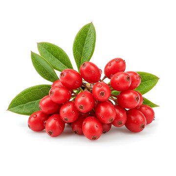 barberry leaves isolated fresh white background on a with  Bunch