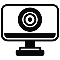 webcam on monitor vector icon