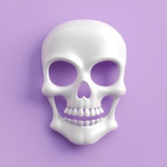 Fototapeta premium White Skull on Purple Background Display