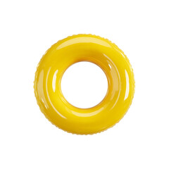 Yellow swim ring isolated on a transparent background, in a PNG format