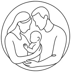 Parents in a circle with a baby