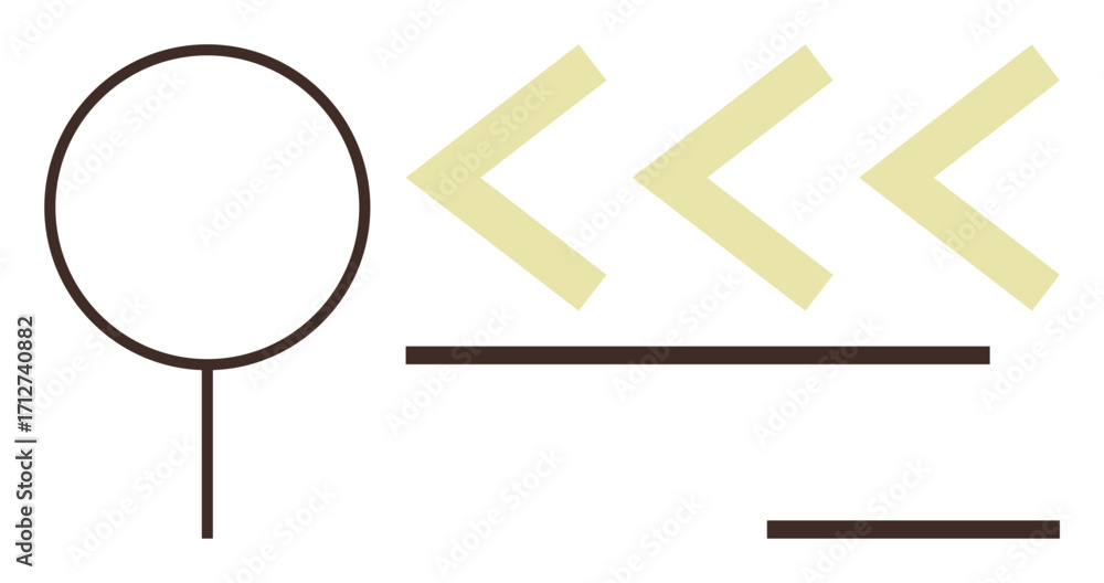 Poster geometric circle, three angled arrows, and parallel lines create balance and movement. ideal for nav