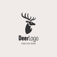 Minimalist Deer Silhouette Logo Design