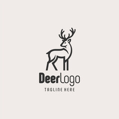 Clean Deer Line Art Logo