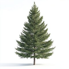 Fototapeta premium Christmas pine tree background isolated illustration.