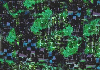 Purple and Green Tile Pattern Background – Brick and Stone Pavement Inspired Design