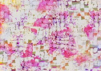 Pink Beige Shabby Chic Tile and Brick Background