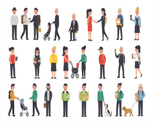 Flat Vector People Illustration Set – Daily Activities, Lifestyle, and Occupations