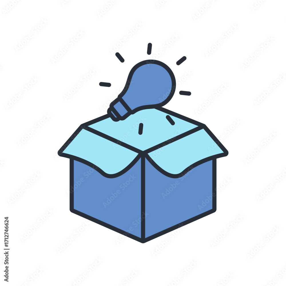 Poster think out of the box icon. vector.editable stroke.linear style sign for use web design,logo.symbol i