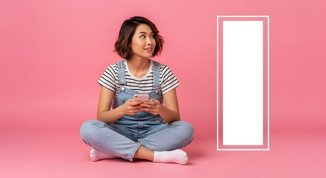 Young Asian Woman Smiling, Holding a Cup of Coffee, Enjoying a Relaxing Morning