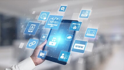 Software development with coding overlays, programming languages, developer tools, mobile app creation, and advanced programming for digital product development and software solutions. Spire