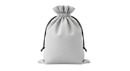 Isolated drawstring bag holds small items gift treat jewelry favor sample promotion product