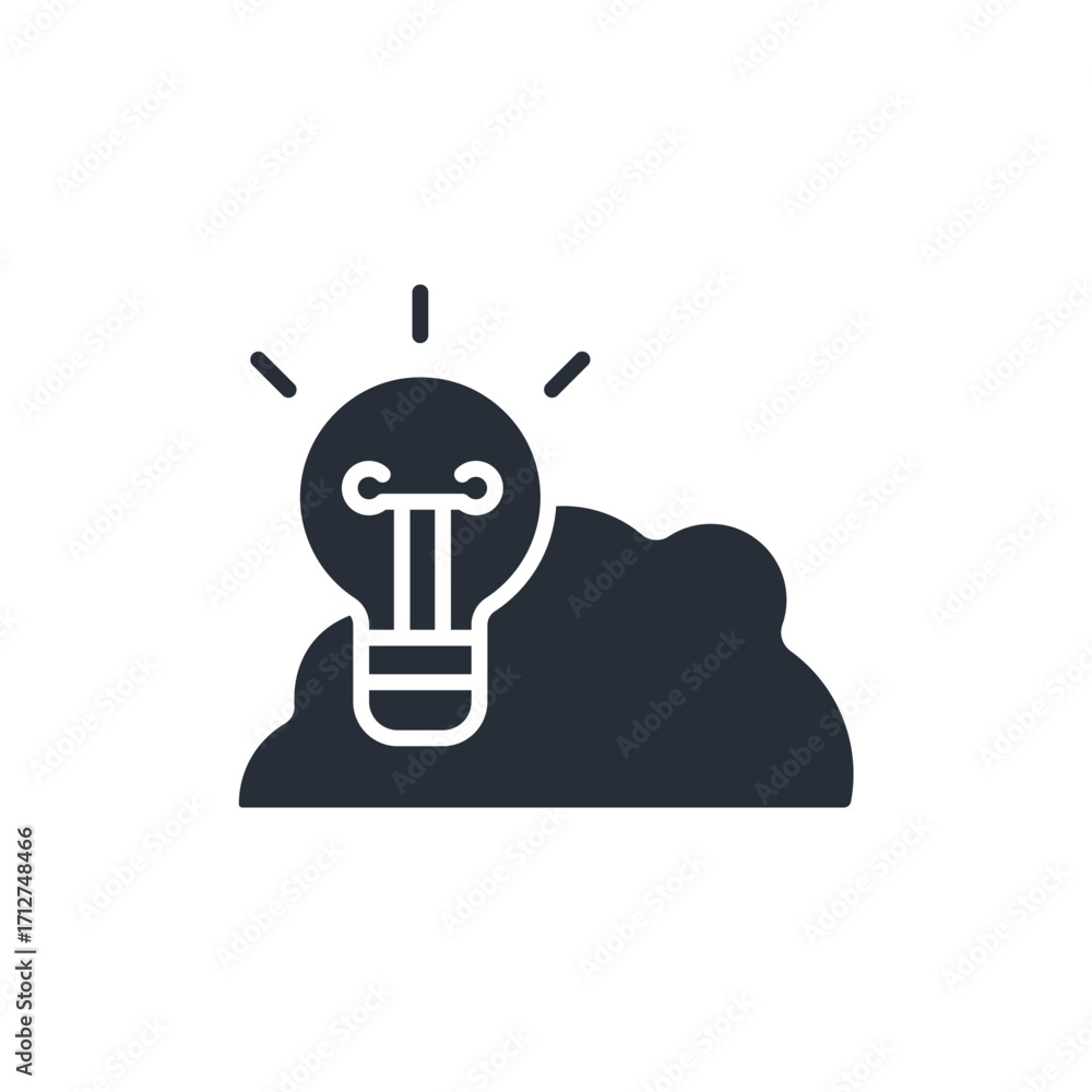 Poster bright idea icon. vector.editable stroke.linear style sign for use web design,logo.symbol illustrati