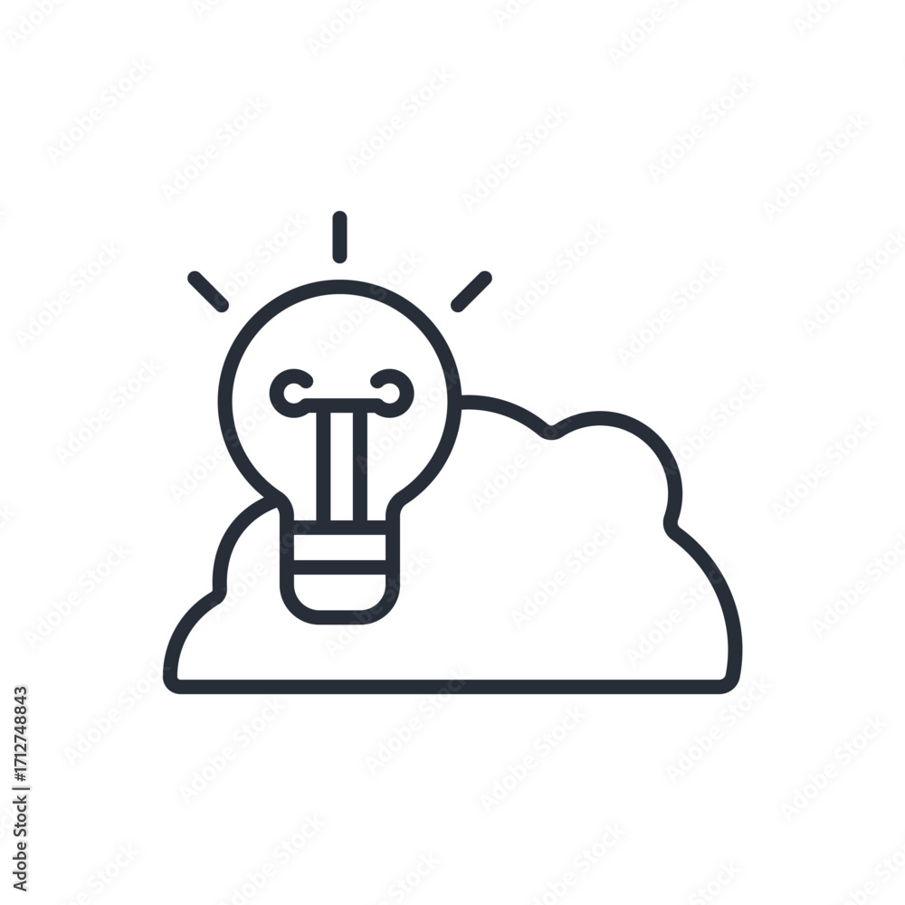 Poster bright idea icon. vector.editable stroke.linear style sign for use web design,logo.symbol illustrati