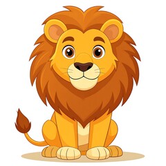 Fototapeta premium Cartoon lion sitting