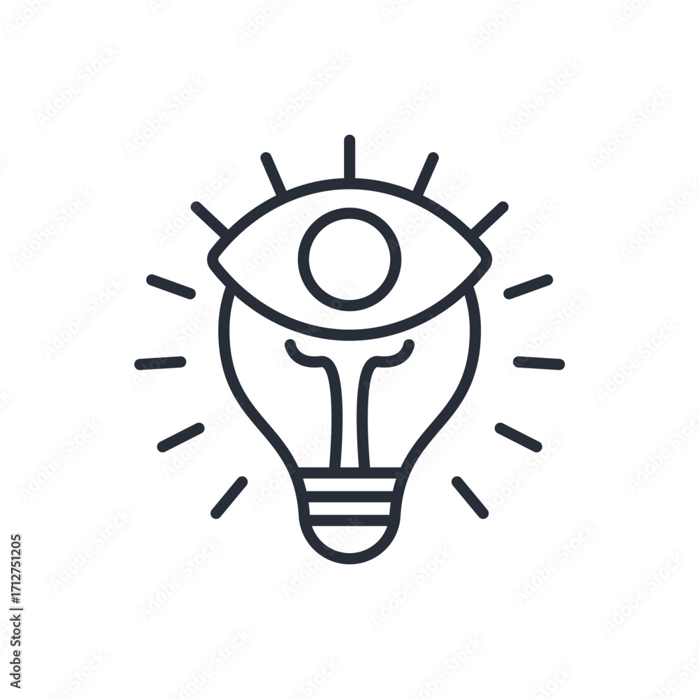 Poster visual thinking icon. vector.editable stroke.linear style sign for use web design,logo.symbol illust