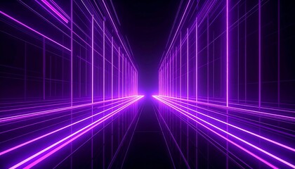Neon purple tunnel, futuristic