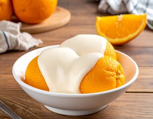 Oranges in a creamy sauce