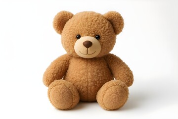 Plush teddy bear on white background