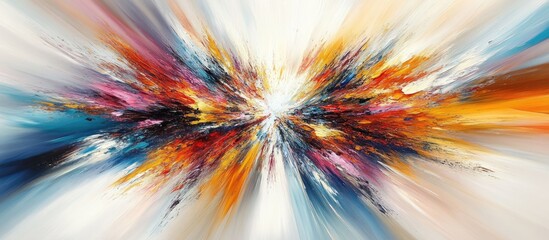 Explosive Abstract Art: Dynamic Burst of Colors and Energy
