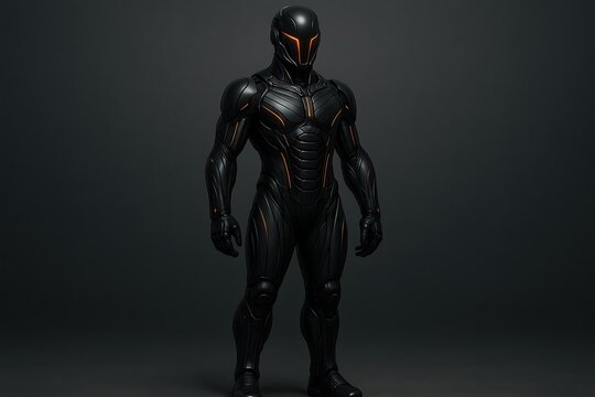 Fototapeta Futuristic Black Armored Soldier