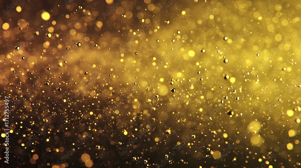 Poster luminous golden and brown bokeh circles and tiny suspended particles create an abstract ethereal and