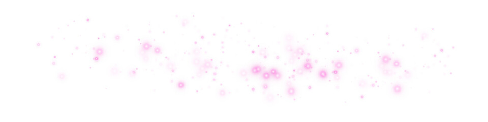 Magical Pink Light Dust Particles Effect on Transparent Background