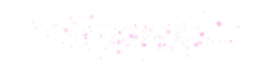 Magical Pink Light Dust Particles Effect on Transparent Background