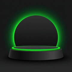 Modern, dark platform with glowing, vibrant green accents.
