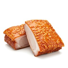 white of pieces pork on isolated background two  Fat