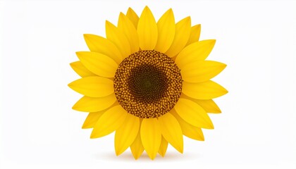 Obraz premium A Vibrant Sunflower Illustration Depicting Floral Beauty Against a Clean White Background