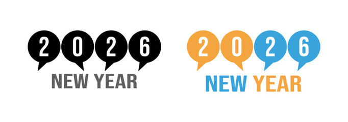 New Year 2026 Celebration Balloons Graphic Design Concept with Text and Numbers Illustrating Joyful Occasion and Future Aspirations