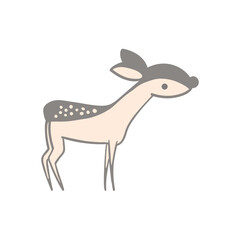 Charming Illustrated Fawn A Delightful Cartoon Deer with Graceful Posture and Delicate Details, Perfect for Creative Projects