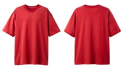solid red oversized half sleeve t shirt front view