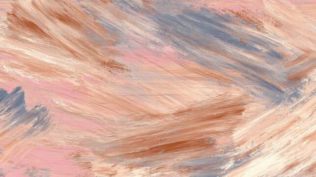 Abstract painting: beige, pink, and gray brushstrokes