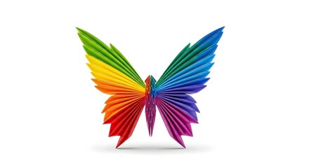 Obraz premium Rainbow Origami Butterfly Design Illustration.