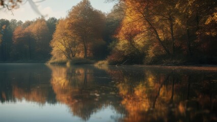 Autumnal lake reflections