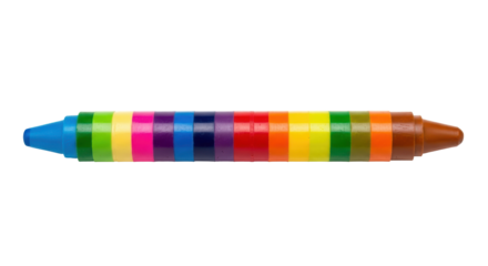 Isolated stackable crayon with multiple colors for drawing and coloring isolated studio shot