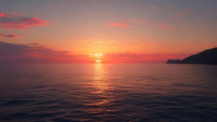 Obraz premium Blurry sunset over the ocean