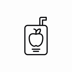 apple juice package straw icon sign vector