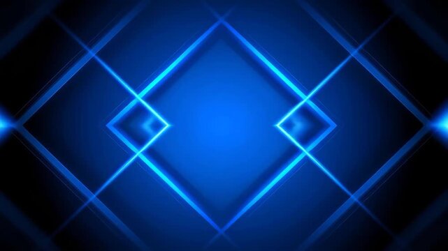 Blue crossed light arrows moving in loop with black background and acute angles
