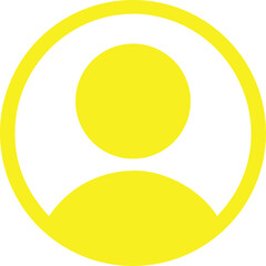 yellow circular user profile avatar icon on white background