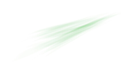 Green Air Flow Wave with Swirl and Motion Blur on Transparent Background